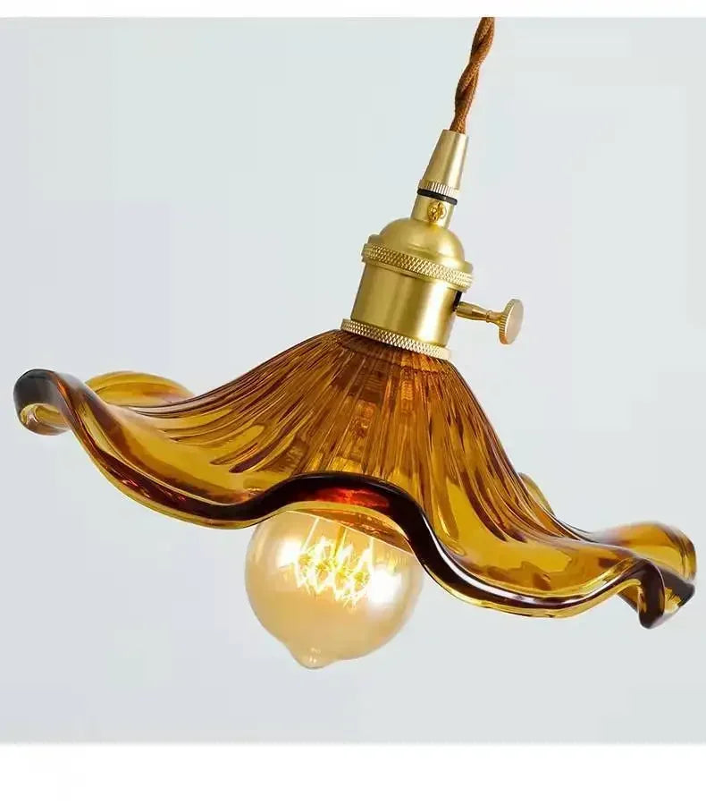 Nordic Style Simple LED Pendant Light Fixtures Bedroom Living Room Bar Colorful Glass Copper Hanging Lamp Lights