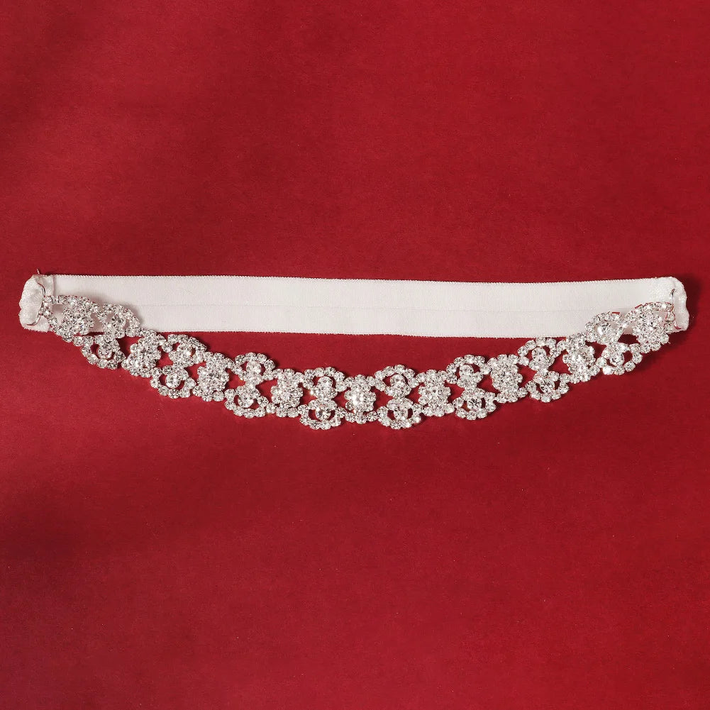 Rhinestone Bridal Accessories for Wedding Lace Flower Garter for Bride Jewelry Gift Elastic Leg Ring Gift for Suspenders Party
