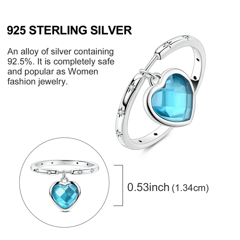 Original 925 Sterling Silver Ring Sun Star Moon Love Bowknot Sunflower Ring For Women Wedding Anniversary Ring Jewelry Gift