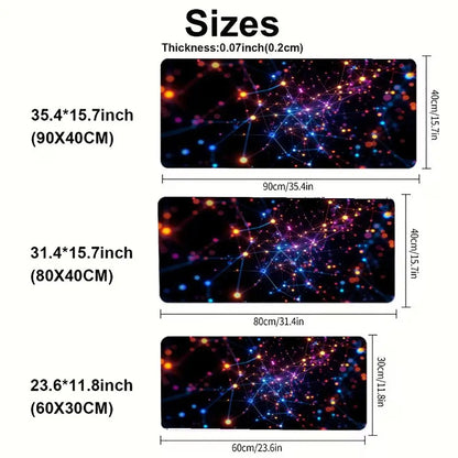 Colorful Nebula Particle Network Large Desk Mat Mouse Pad Mouse Mat Gaming Keyboard Mat  Non-Slip Rubber Base Computer Desk Pad