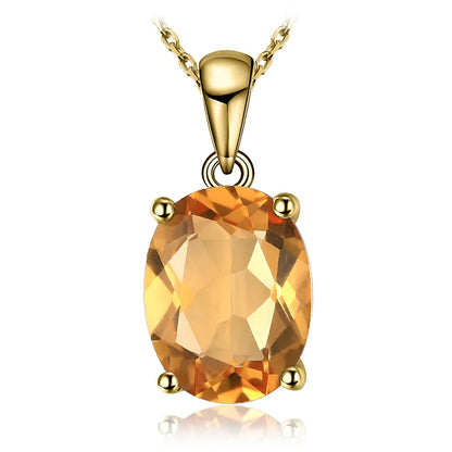 JewelryPalace Natural Garnet Amethyst Citrine Peridot Blue Topaz 925 Sterling Silver Pendant Necklace Gemstone Jewelry No Chain
