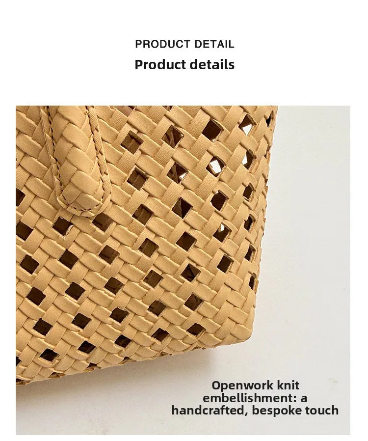 Weave Hollow Out Shoulder Bags for Women 2026 Summer Luxury Designer Hand Bag Females Beach Bags Handbags and Purses