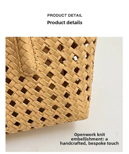 Weave Hollow Out Shoulder Bags for Women 2026 Summer Luxury Designer Hand Bag Females Beach Bags Handbags and Purses