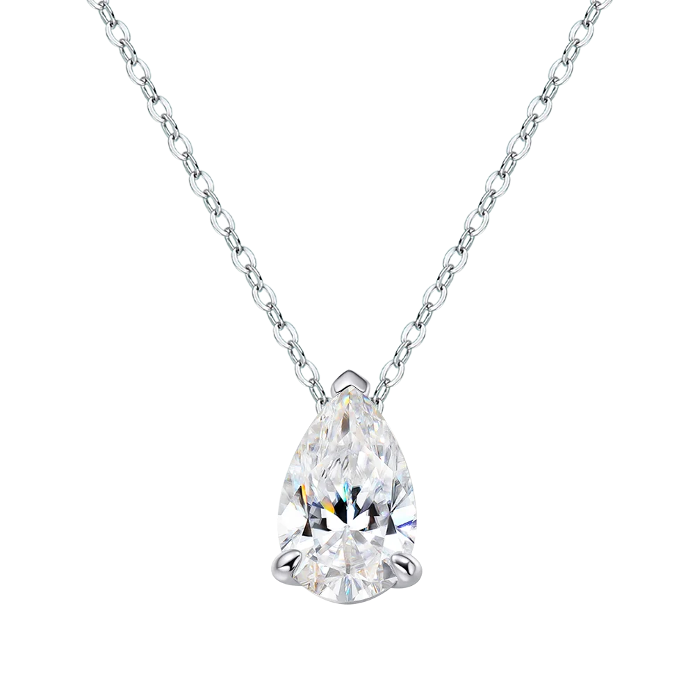 Serenity 3ct 5ct Pear Cut Moissanite Necklace for Women S925 Sterling Silver Chain Jewelry Sparkling Water Drop Pendant Necklace
