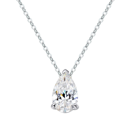 Serenity 3ct 5ct Pear Cut Moissanite Necklace for Women S925 Sterling Silver Chain Jewelry Sparkling Water Drop Pendant Necklace