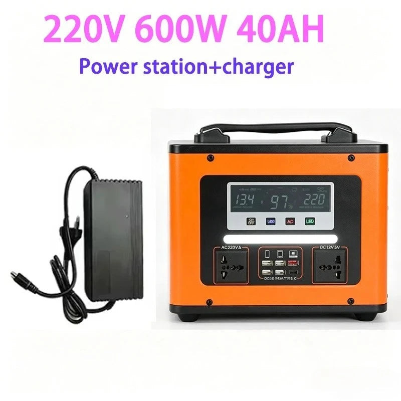 Free Electricity LiFePO4 600W Solar Portable Power Station 40Ah Power Bank 220V 50HZ Solar Generator For Outdoor Energy Camping