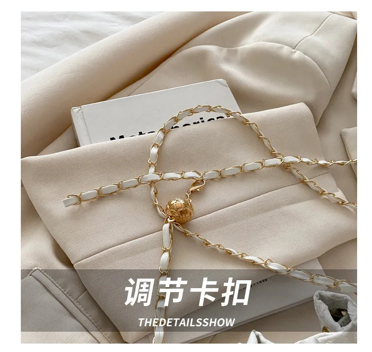 Sweet Butterfly Women Drawstring Bucket Shoulder Bags Versatile Ladies Crossbody Bag Clutch Fashion Girls Pearl Chain Handbags