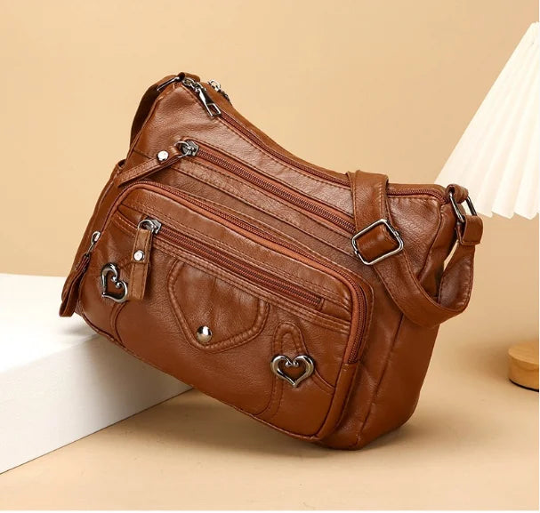 Multi Pocket Soft Leather Crossbody Bag Luxury Purses Handbags Women's Bag Designer Shoulder Messenger Bags for Women