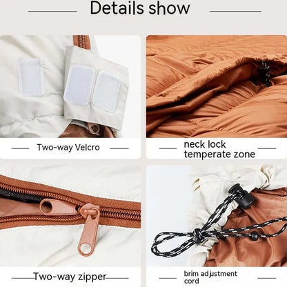 Wider Waterproof Down Sleeping Bag 225CM*95CM for Winter Cold Weather -25~0 ℃ Camping Hiking Backpacking with Compression Sack