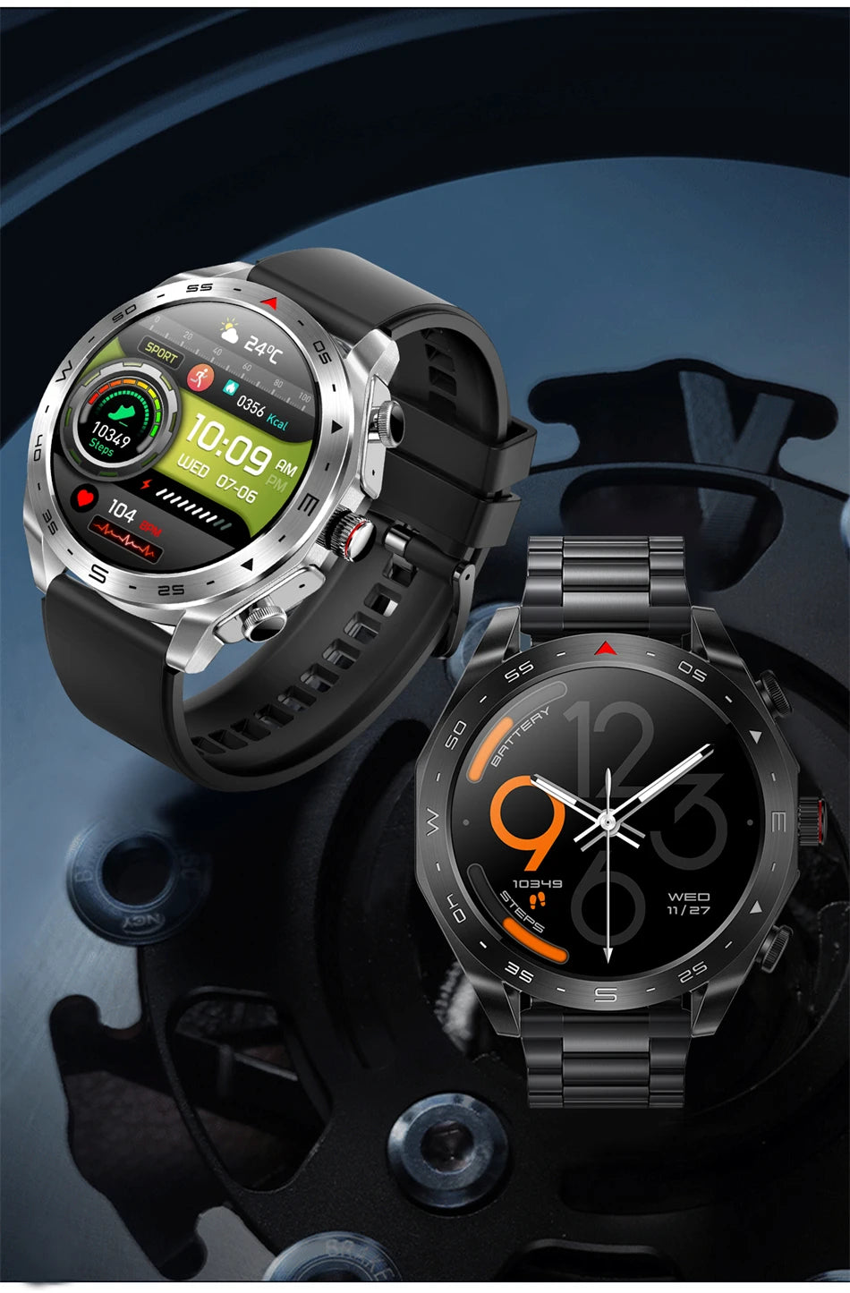 LIGE With Earbuds Bluetooth Headset Smartwatch Women Speaker Tracker Music Sport Watch Men Waterproof Smart Watch AMOLED Screen