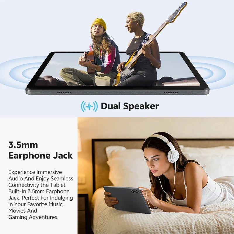 SVITOO Tablet For Kids 2026 Android 16 10.1 Inch Unisoc T7250 Octa-Core Processor 4GB Physical RAM + 16GB Virtual RAM 128GB ROM 1TB Expandable 6600mAh Battery Dual Band 2.4GHz 5GHz WiFi 5 Bluetooth 5.0 GPS Widevine L1 With Ca