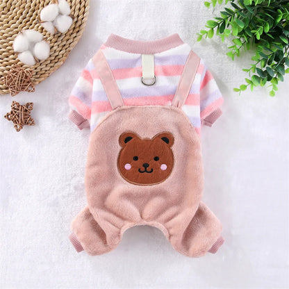 Autumn Winter Pet Dog Soft Fleece Clothes Warm Jumpsuit Coat for Small Medium Large Dog Cat Puppy Jacket Sweater with Leash Ring