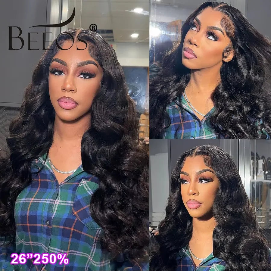 Ultra Fitted Glueless 250% 13x6 Real HD Lace Front Wigs Pre plucked Body Wave 13x4 HD Full Frontal Human Hair Wig For Women 30in