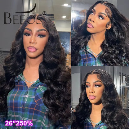 Ultra Fitted Glueless 250% 13x6 Real HD Lace Front Wigs Pre plucked Body Wave 13x4 HD Full Frontal Human Hair Wig For Women 30in