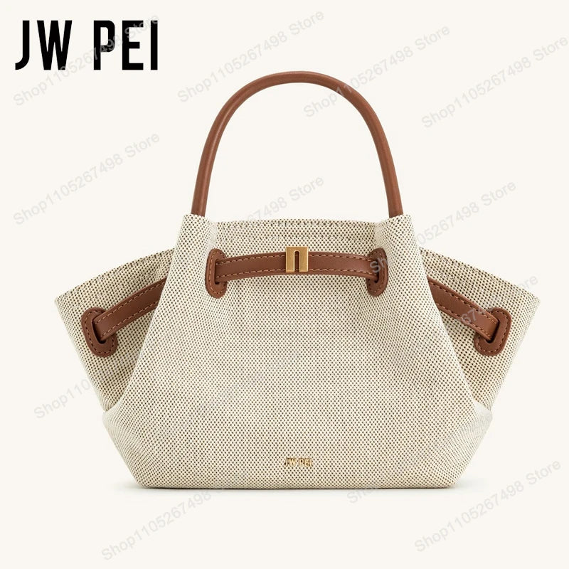 JW PEI Hana Quiet Luxury Trapeze Tote Bag Pebbled Vegan Leather Top-Handle Handbag Premium Women Shoulder Bag Fashion Messenger Purse 2026
