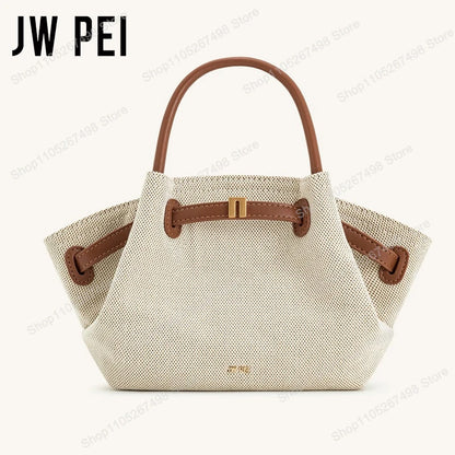 JW PEI Hana Quiet Luxury Trapeze Tote Bag Pebbled Vegan Leather Top-Handle Handbag Premium Women Shoulder Bag Fashion Messenger Purse 2026