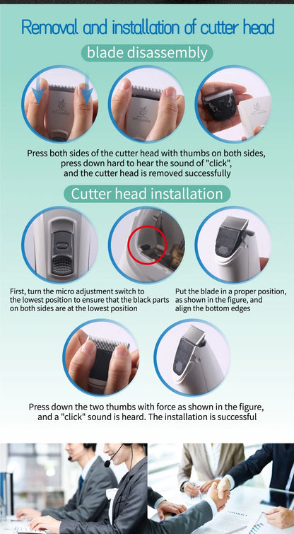 Fenice Cordless Rechargeable Pet Clipper Low Noise Professional Pet Hair Cutting Machine Grooming Trimmer Shaver Kit for Animals