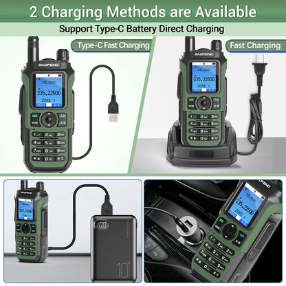Baofeng UV-21 PRO Walkie Talkie GPS Portable Long Range Mutli-Band Wireless Copy Frequency Type-C Charger Radio Upgrade UV17 PRO