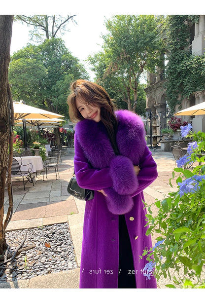 Real Fox Fur Collar Women Natural Fur Scarf And Cuff Set Luxury Women Coat Jacket Fur Shawl Neck Warm Scarves Fashion Fur Shawl