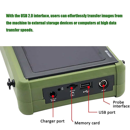 DAWEI Portable Veterinary Ultrasound Scanner Handheld Vet Pregnancy Machine for Horse Cattle Camel, 3.5MHz Rectal Probe