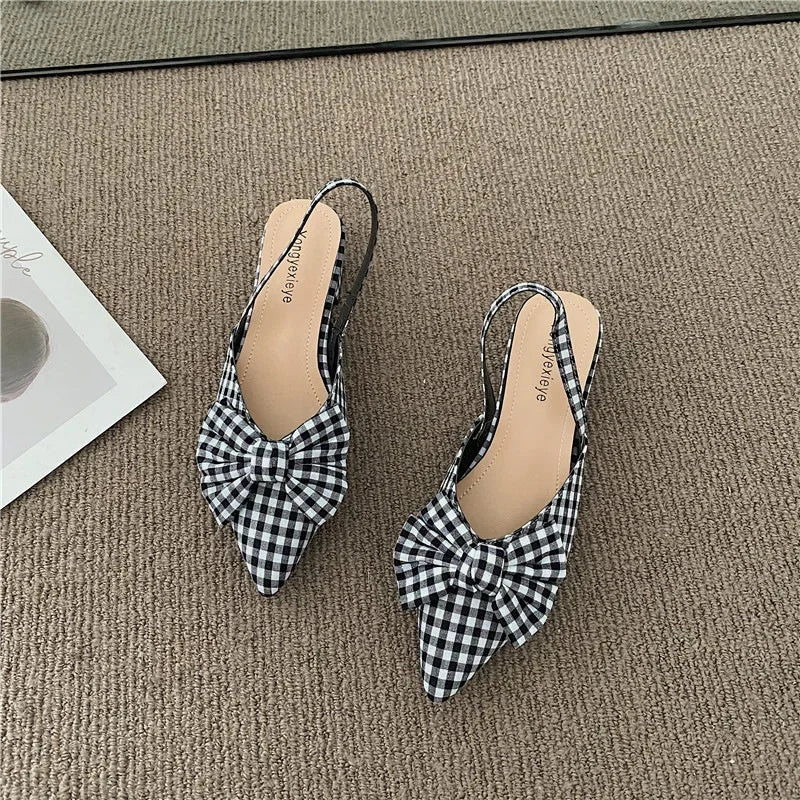 maogu Bow Polka Dot Pointed Toe Stiletto Sandals Luxury Sandals Women Designers Elegant Party Sandal 2023 Fashion Women Shoes 39