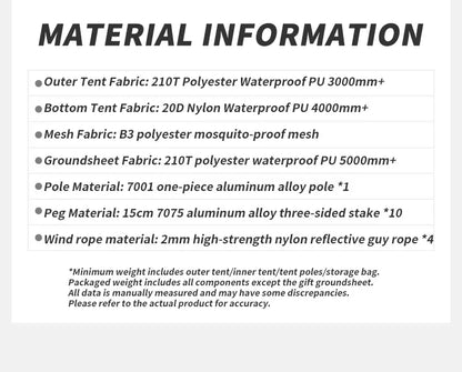 Naturehike Mongar 2 Person Backpacking Tent 210T Ultralight Travel Tent Waterproof Hiking Survival Outdoor Camping Tent