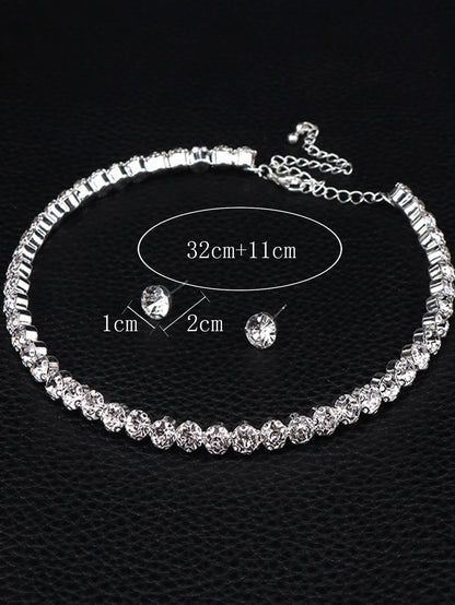 4 pieces of women's fashionable and minimalist necklaces with earrings, bracelets, jewelry sets, banquet and party accessories