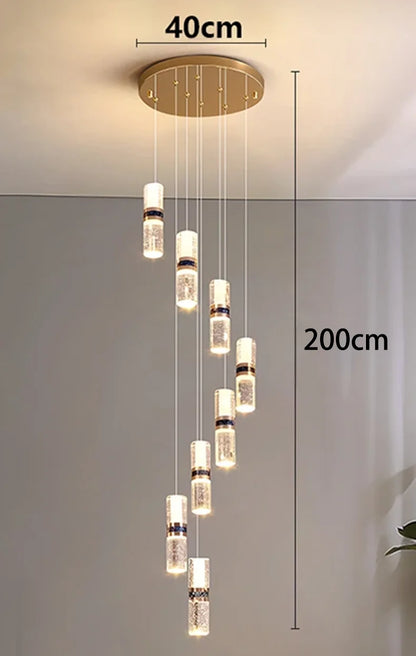 Modern home decoration crystal chandelier, stair Pendant lamp, living room Pendant lights, interior lighting