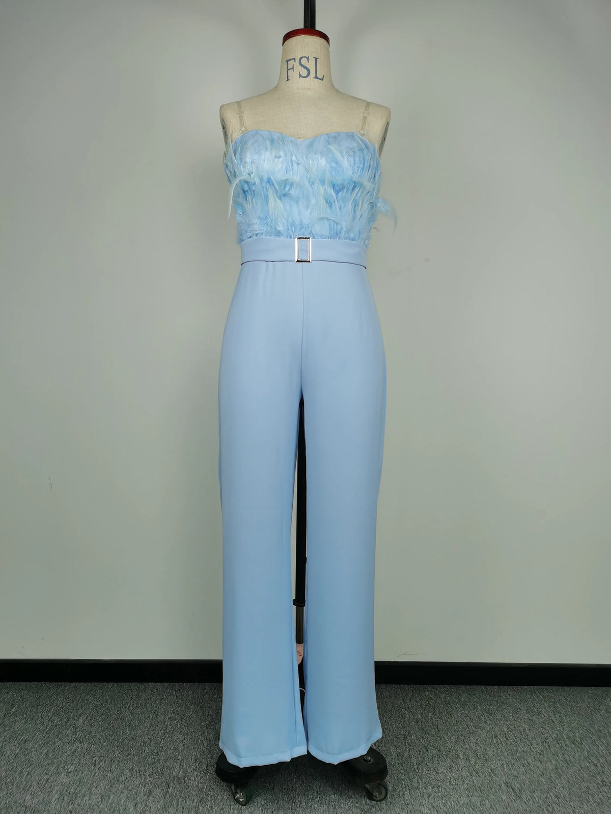 Elegant Jumpsuit Women Long One Piece Strapless White Slash Neck Feather Y2k Top Sexy Wedding Party Night Evening Rompers Summer