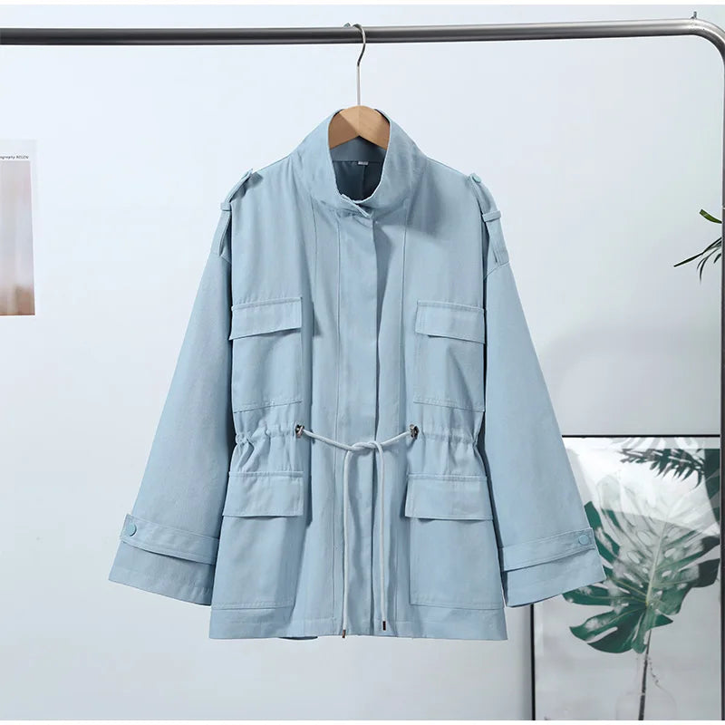 Faux Leather Bomber Jacket Oversized Collared Long Sleeve 2026 Spring Edgy Women Faux Leather Coat Fashion  Bold Lady Outerwear