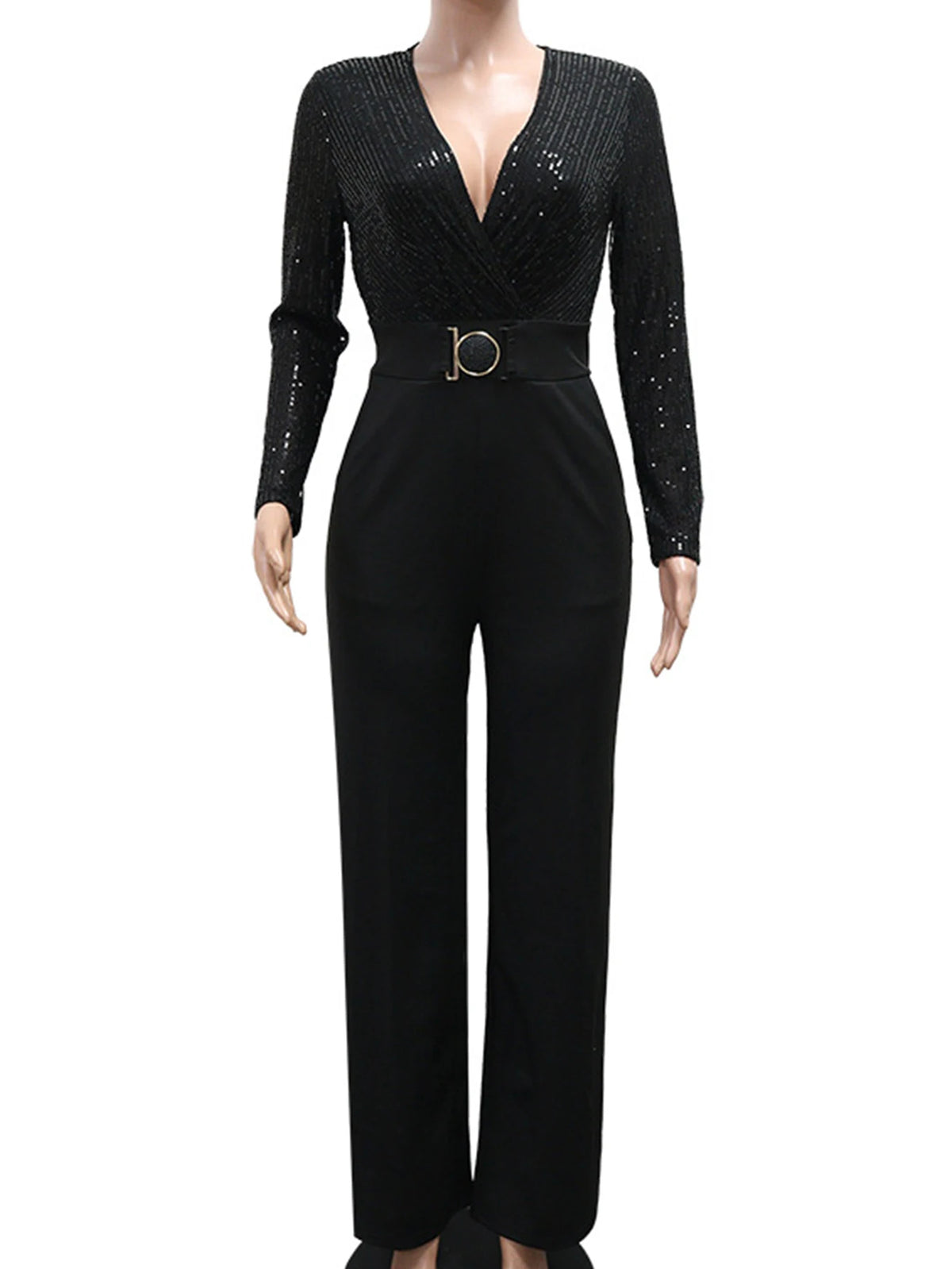 Sexy Vintage Black Sequin Jumpsuits for Woman One Pieces Romper Jumpsuit Women Pants Elegant Birthday Party Jumpsuits Overalls