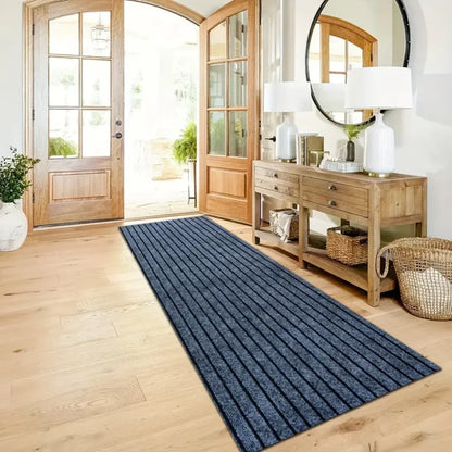 Striped carpets are slip-resistant and easy to clean, making them ideal for hallways, entryways, kitchens, and laundry rooms.