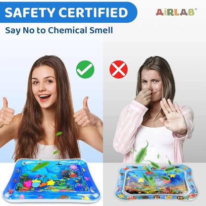 Large Pet Water Sensory Mat Inflatable Sea Animal Design Playmat for Dogs Cats Thickened Splash Proof Activity Toy with Fishes