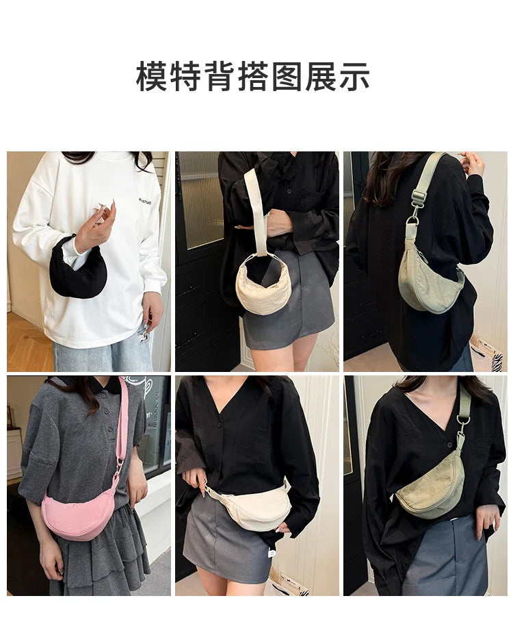 New Mini Women's Nylon Shoulder Bag Casual Sports Female Hobos Crossbody Bags Fashion Female Fanny Pack Purse Handbags