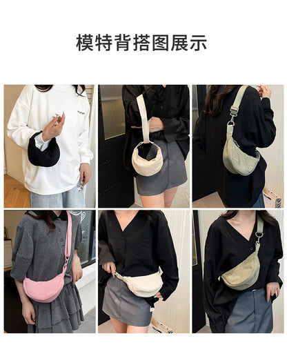 New Mini Women's Nylon Shoulder Bag Casual Sports Female Hobos Crossbody Bags Fashion Female Fanny Pack Purse Handbags