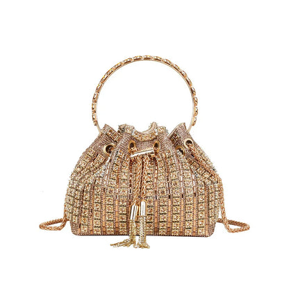 luxury Designer purses and handbags bags for women bucket clutch purse evening banquet bag Crystal rhinestone shoulder bag