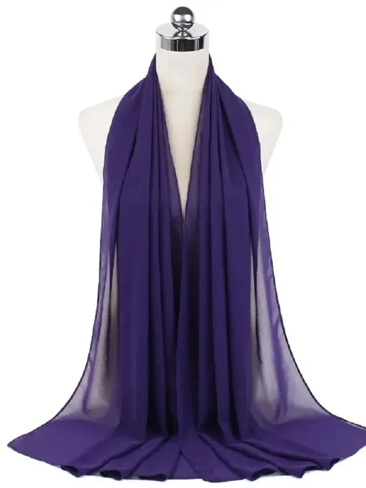 New Fashion Women Solid Chiffon Headscarf Ready To Wear Instant Hijab Scarf Muslim Shawl Islamic Hijabs Arab Wrap Head Scarves