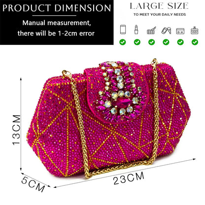 Women's Evening Clutch Bag Party Purse Luxury Wedding Clutch For Bridal Exquisite Crystal Ladies Handbag Apricot Green Wallet