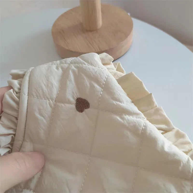 Girls Autumn Vest Children Fleece Thickened Winter Waistcoat New Kids Fashion Warm Padded Coats Toddler Casual Clothing 1-6Y
