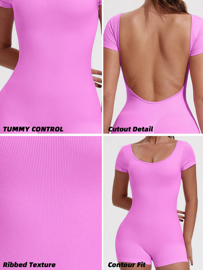 Sporty Jumpsuit Sport Outfit For Woman Sportswear U-Back Sports Overalls Gym Wear Women Bodycon One-piece For Fitness Yoga