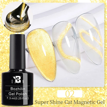 AWStorG 7.5ml Starlit Chameleon Cat Magnetic Gel Nail Polish Double Colors Semi Permanent UV Gel Varnish Need Black Base