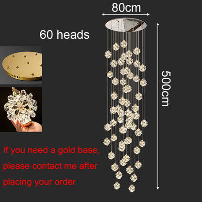 Modern Crystal stair chandelier lights indoor lighting Ceiling lamp hanging light led Chandeliers for living room indoor lightin
