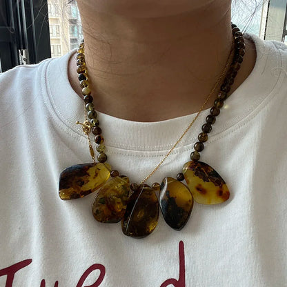 Big New Natural Amber Necklace for Gift European Baltic Original Beads Gogerous 100% Original Real Jewelry Supplier Wholesale