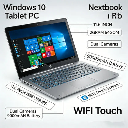 Hot Sales 11.6'' Windows 10 Tablet PC 2GB DDR+64GB 2 In1 Docking Keyboard G12 Z8350 CPU 1366*768 IPS Touch Quad Core Dual Camera