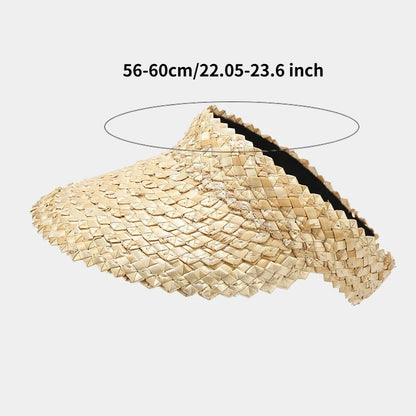 1pc Straw Sun Visors & Hats for Women Outdoor vacation sun protection beach hat Beach Hats for tralve,Handmade,Sun Protection