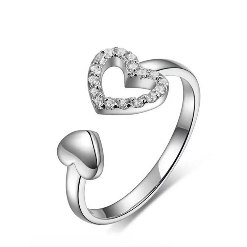 Original 925 Sterling Silver Ring High Quality Adjustable Opening AAA Zircon For Women Wedding Fine Fashion Jewelry Gift