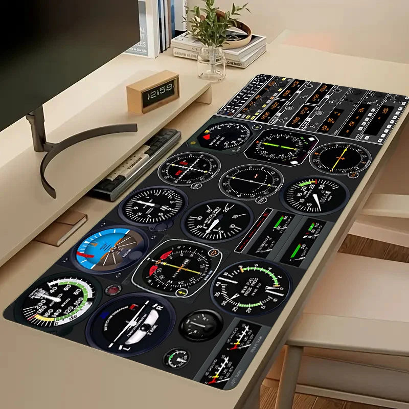 Brand Airplane Cockpit Mouse Pad Large Gaming Desk Mat Rubber Non-Slip Wear-Resistant Precise Tracking PC Student Office