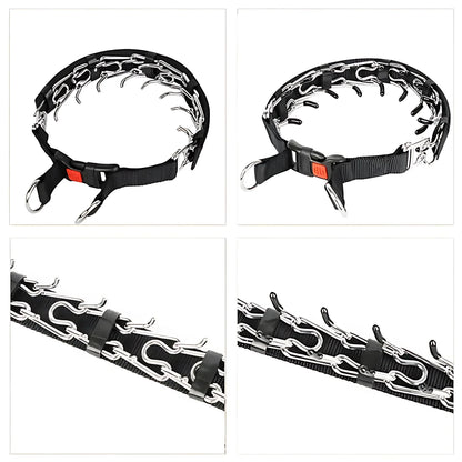 Dog Prong Training Collar - Choke Pinch Collar with Rubber Comfort Tips, Quick Release Snap Buckle