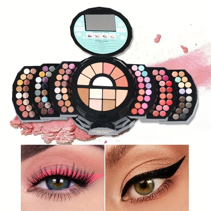 110 Color All-in-One Makeup Palette Gift Set Include Eyeshadow Glitter Lipstick Concealer Blush Eyeliner Highlighter With Mirror