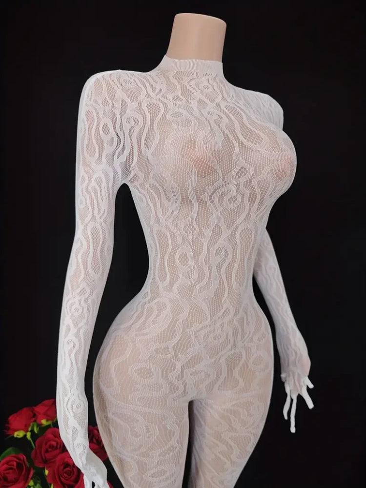 Hot Sexy Leopard Fishnet Bodysuit Women Sexy Lingerie Porn Roleplay Outfits Full Bodystockings Lace Underwear Fashion Jumpsuit